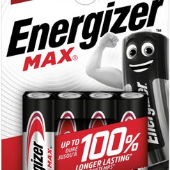 Batterie Alkali Energizer Max AA LR6 1.5V Blister à 4 Stück