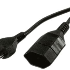Verl.-Kabel Td 3x1 4m schwarz mit Stecker T12 + Kupplung T13, SB