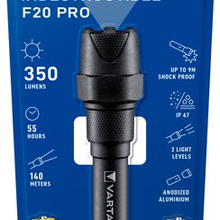 LED-Taschenlampe VARTA Indestructible F20 Pro, 350lm, mit 2×AA