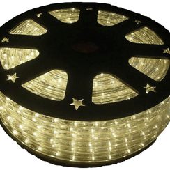 LED Lichtschlauch 45m, 230V Ø13mm warmweiss, horizontal. Nicht geeignet für die Dauerinstallation im Freien