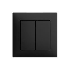 Kit frontal EDIZIOdue noir 60x60mm bouton double