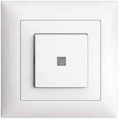 Contact à poussoir lum. ENC EDIZIOdue A-R/1P blanc, a.lenti.LED.88×88mm