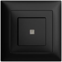 Contact à poussoir lum. ENC EDIZIOdue A-R/1P noir, a.lenti.LED.88×88mm