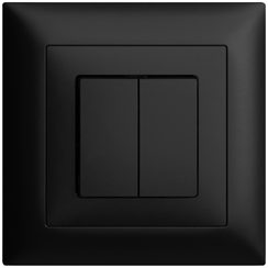 Kit frontal ENC EDIZIOdue noir 88x88mm bouton double