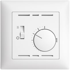 Thermostat ENC EDIZIOdue, a.interrupteur chauff./refr., 88x88mm, blanc