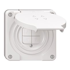 Interrupteur pour stores NUP NEVO, 2-canal, profondeur 18 mm, 87x87 mm, blanc