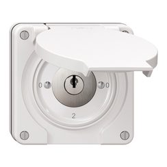 Interrupteur rotatif NUP NEVO, 2/1 L, avec serrure&2 clés, KS, 0-1-0-2, blanc