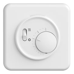 Thermostat ENC STANDARDdue, a.interrupteur chauff./refr., 90x90mm, blanc