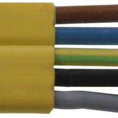 Flachkabel Woertz Technofil 5×2,5mm² gelb Eca, Leiter ws ausser PE