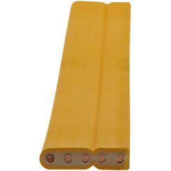 Flachkabel Woertz Technofil 5×2,5mm² gelb halogenfrei B2ca, Leiter ws ausser PE