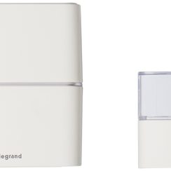 Carillon sans fils Legrand Premium MP3 200m, 3V, avec bouton poussoir, blanc
