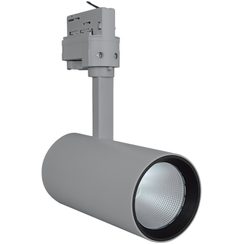 Projecteur pour rail LED LDV TRACK SPOT D75, 25W 940 24° UGR<16 gris