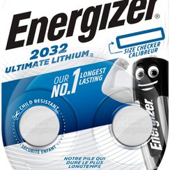 Pile bouton lithium Energizer CR2032 3V, blister à 2 pièces