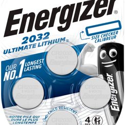 Pile bouton lithium Energizer CR2032 3V, blister à 4 pièces