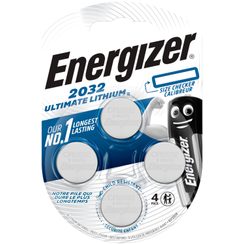Pile bouton lithium Energizer CR2032 3V, blister à 4 pièces