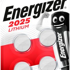 Pile bouton lithium Energizer CR2025 3V, blister à 4 pcs.