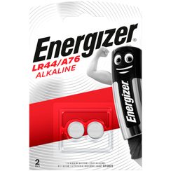 Pile bouton alcaline Energizer LR44 1.5V blister à 2 pièces