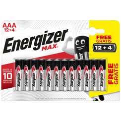 Energizer Max Blister AAA/LR03 Micro 12+4 pièces