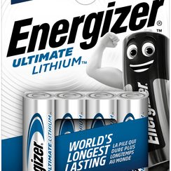 Pile Lithium Energizer Ultimate LR6 1.5V blister à 4 pièces