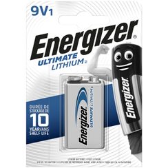 Batterie Energizer Ultimate lithium 9V, L522, blister à 1 pièce