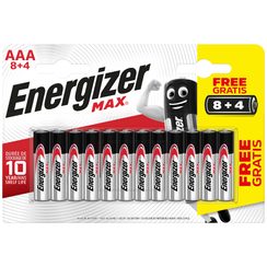 Batterie Energizer alcaline Aktion Max AAA, LR 03, E92, blister à 8+4 pièces
