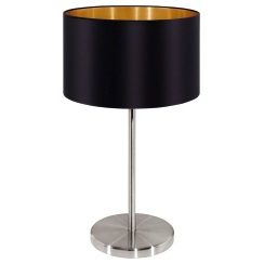 Lampe de table MASERLO max.60W 1x E27, noir-or