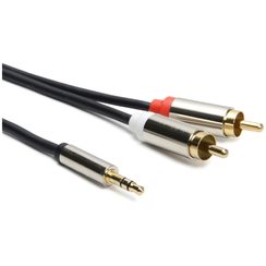 Câble audio analogique Ceconet, Jack 3.5mm ↔ RCA (Cinch), AWG26, noir, 1.5m