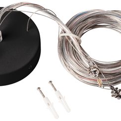 Suspension de câble SLV pour plafonnier MEDO, rond, 5m, noir