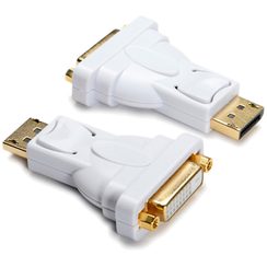 Adaptateur Ceconet DisplayPort (m)/DVI (f) WUXGA 165MHz 4.95Gbit/s blindé blanc