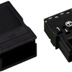 Stecker WAGO 3L 2×0.5-4mm² schwarz Kod.A mit Zugentlastungsgehäuse