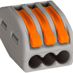 Borne de connexion WAGO 3P pour luminaire 0.08…4mm² gris