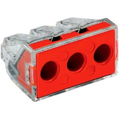 Verbindungsklemme WAGO 3P 6mm² transparent-rot