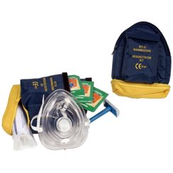 Kit d'urgence SAVER ONE, avec ciseaux, rasoir, gants, lingettes, masque