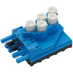Dispositif enfichable WAGO avec prise 5L bleu pour connecteur&distributeur