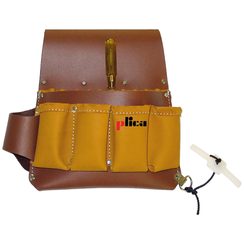 Sacoche à outils Plica en cuir sans ceinture, brun