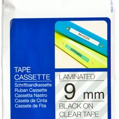Cassette ruban Brother TZe-121 9mm×8m, transparent-noir