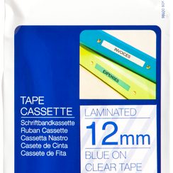 Cassette ruban Brother TZe-133 12mmx8m, transparent-bleu