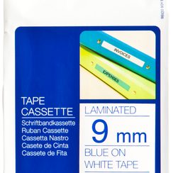 Cassette ruban Brother TZe-223 9mmx8m, blanc-bleu