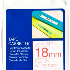 Cassette ruban Brother TZe-242 18mmx8m, blanc-rouge