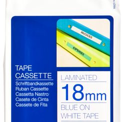 Cassette ruban Brother TZe-243 18mmx8m, blanc-bleu