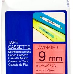Cassette ruban Brother TZe-421 9mmx8m, rouge-noir