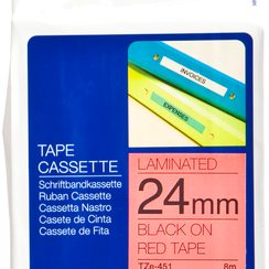 Cassette ruban Brother TZe-451 24mmx8m, rouge-noir