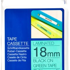 Cassette ruban Brother TZe-741 18mmx8m, vert-noir