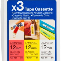 Cassette ruban Multipack P-Touch TZE-231/431/631 12mm