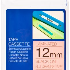 Cassette ruban Brother TZe 12mm×5m, ora-noir