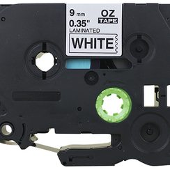 Schriftbandkassette kompatibel zu OZE-221, 9mmx8m, weiss-schwarz