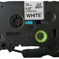 Cassette ruban compatible avec OZE-231, 12mmx8m, blanc-noir