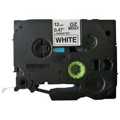 Cassette ruban compatible avec OZE-231, 12mmx8m, blanc-noir