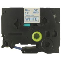 Schriftbandkassette kompatibel zu OZE-243, 18mmx8m, weiss-blau