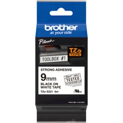 Schriftbandkassette Brother TZe 9mmx8m, weiss-schwarz